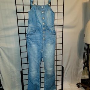 NWT Wax Jeans Women's Juniors Ankle Length Bootcut Leg Denim Overalls Size-S
